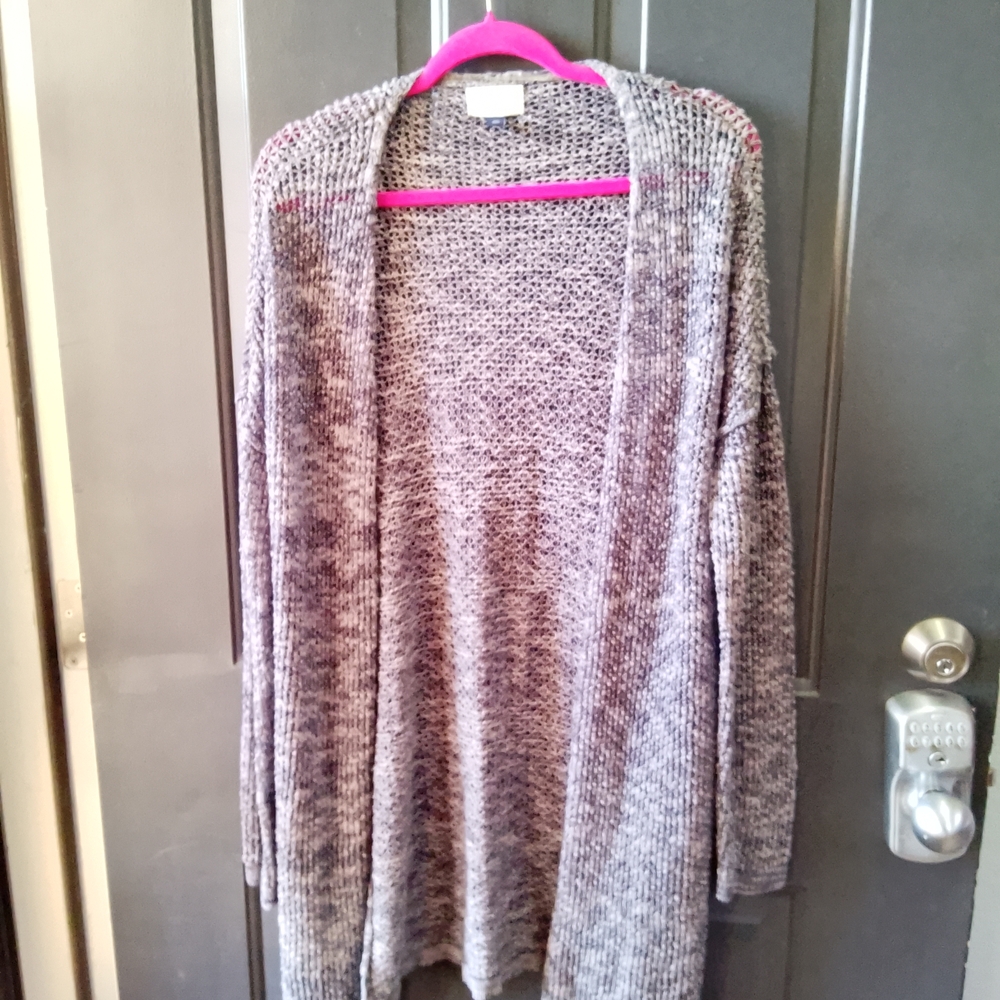 Universal Thread Heathered Gray Open-Front Cardig… - image 1